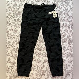 Men's Black Camo Cargo Jogger Pants by